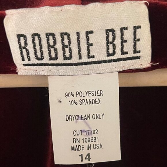 Vtg Robbie Bee Velvet Dress Size 14  Y2K Whimsigoth Fairygrunge Made In USA - Picture 5 of 6